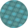 thumbnail image 1 of Ahgly Company Machine Washable Indoor Round Transitional Dark Cyan Green Area Rugs, 8' Round, 1 of 7