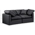 thumbnail image 3 of Meridian Furniture Indulge 70" Vegan Leather Modular Sofa in Black, 3 of 9
