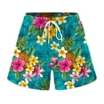 thumbnail image 4 of COMVALUE Women Drawstring Board Shorts Floral Beach Swim Shorts Summer Swim Trunks with Pockets (Green, XL), 4 of 5