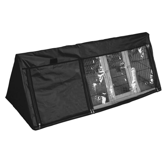 Rabbit Hutch Cover Durable Oxford Cloth Cage Covering with Vent Holes Clear Viewing Window Waterproof UV Resistant