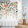 thumbnail image 4 of Shower Curtains for Bathroom, Orange Green Eucalyptus Leaves Waterproof Fabric Shower Curtain, Fall Botanical Watercolor Decorative Bathroom Curtain for Bathtub, 36"x72", No Hooks Included, 4 of 9
