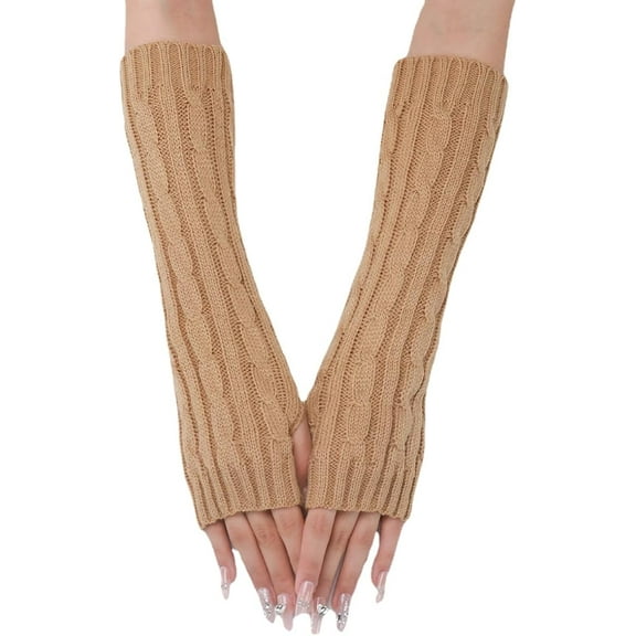 Kukuzhu Arm Warmers Y2K Rib Knit Arm Warmers Fingerless Grunge Gloves Gyaru Lolita Y2K Accessories Harajuku Arm Sleeves