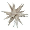 thumbnail image 3 of Kurt Adler 12-Inch Champagne and Silver Glitter Moravian Star Treetop, 3 of 4