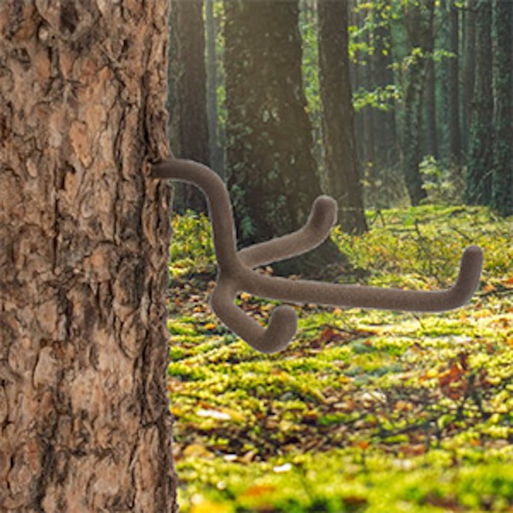 (2 pack) Allen Company Triple Screw-In Gear Hanger & Hook - Lightweight Quiet Design for Tree Stand & Blind - Brown