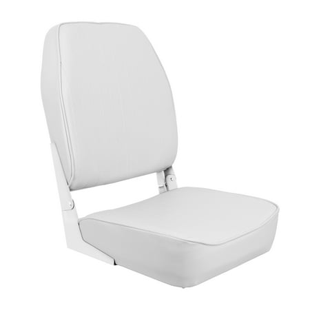Kimpex Economy High Back Fold Down Boat Seat Chair White Vinyl Waterproof White 