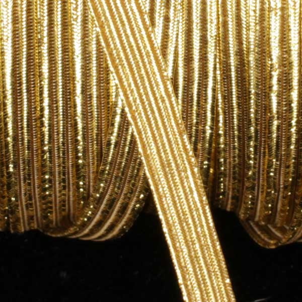 Metallic Gold Braided Elastic Trim .25" x 108 Yards