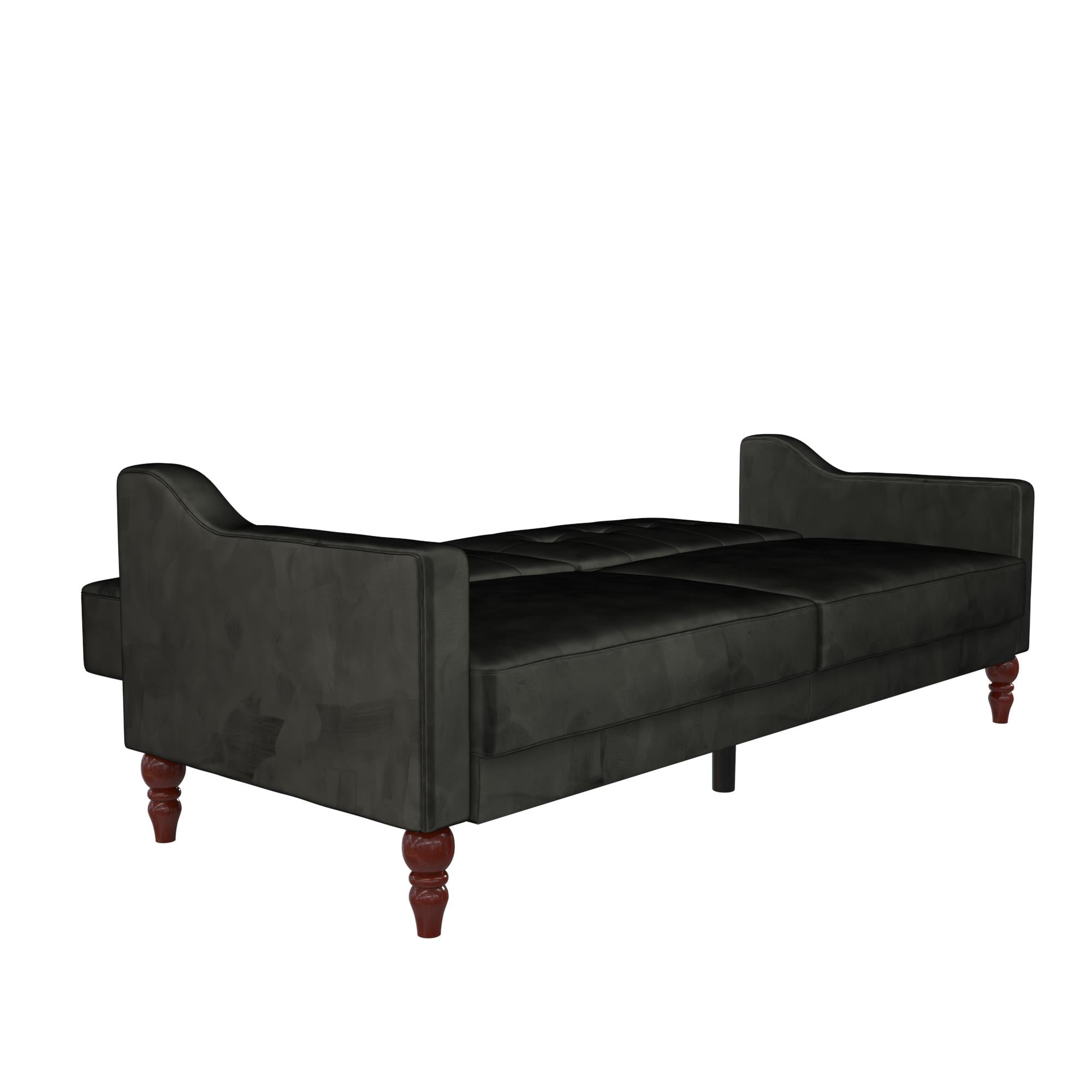 Novogratz Beatrice Coil Futon, Convertible Sofa Bed & Couch, Black