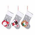 thumbnail image 2 of 3 Pack Christmas Stockings Large Xmas Fireplace Hanging Stockings with Santa Snowman Reindeer for Kids Gift Family Holiday Christmas Decorations Tree Decoration, 2 of 7