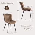 thumbnail image 4 of EDTara Leather Kitchen Chairs, Set Of 2 With Metal Legs, High-Density Sponge Padding, and Hand-Stitched Detailing for Living Room, 4 of 6