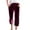Wine, variant on FAIWAD Capri Pants for Women Drawstring Elastic Waist Velour Sweatpants Casual Loose Dressy Velvet Trousers