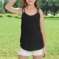thumbnail image 4 of Miluxas Girls Eyelet Flowy Tank Tops Cute Summer Spaghetti Strap Tops Kids Fashion Embroidery Sleeveless Shirts Black 12 Years, 4 of 8