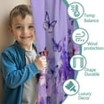 thumbnail image 3 of Blackout Kids Curtains,Purple Butterfly Flower Pattern Childrens Insulated Curtains Set Of 2,Bedroom Essentials,Toddler Room Decor 42"x54", 3 of 5