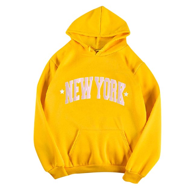 Sudaderas Gibobby con Cremallera para Mujer Pullover Casual Impresión Manga Larga O Cuello Pocket Tops Amarillo S