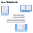 thumbnail image 4 of Shilucheng 4 Pieces Luxury Bed Sheets Set, 1800 Series Plush Microfiber Bed Sheets, 16" Deep Pocket, Queen, White, 4 of 9