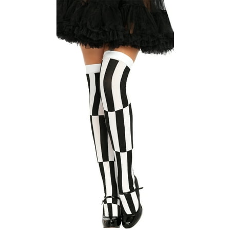 Woven Opaque Optical Illusion Thigh High Adult Halloween Accessory, One Size, (4-14)