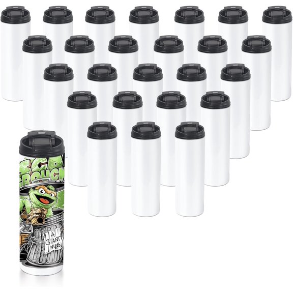 25 Pack Sublimation Water Bottle Blanks, 20 oz Sublimation Tumblers Bulk Stainless Steel Sports Water Bottles for Tumbler Heat Press Sublimation Printing, Individual Box