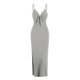 thumbnail image 1 of Vestido de tirantes sin mangas de punto simple de Europa y América en primavera y verano, espalda con fugas y falda larga sexy con cuello., 1 of 3