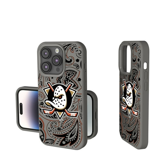 Keyscaper Gray Anaheim Ducks Paisley Soft Touch iPhone Case