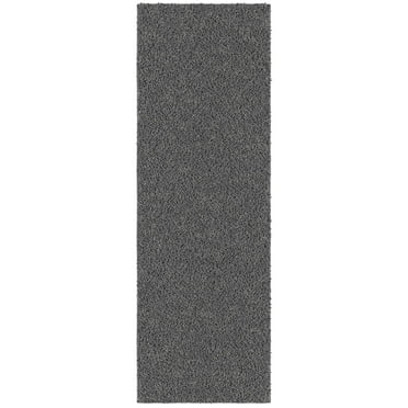 Ottomanson Flokati Non-Slip Rubberback Solid 2x5 Soft Indoor Runner Rug, 20" x 59", Gray