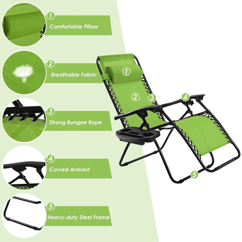 Aimee Lii Outdoor Folding Zero Gravity Reclining Lounge Chair, Folding Patio Chairs, Green Aimee Lii Outdoor Folding Zero Gravity Reclining Lounge Chair, Folding Patio Chairs, Green