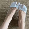 thumbnail image 4 of LUOGENLI Summer Thinâtype Tabi Toe Separator Socks, Antiâ Silicone Invisible Boat Socks Casual Minimalist Foot Liners White One Size, 4 of 6