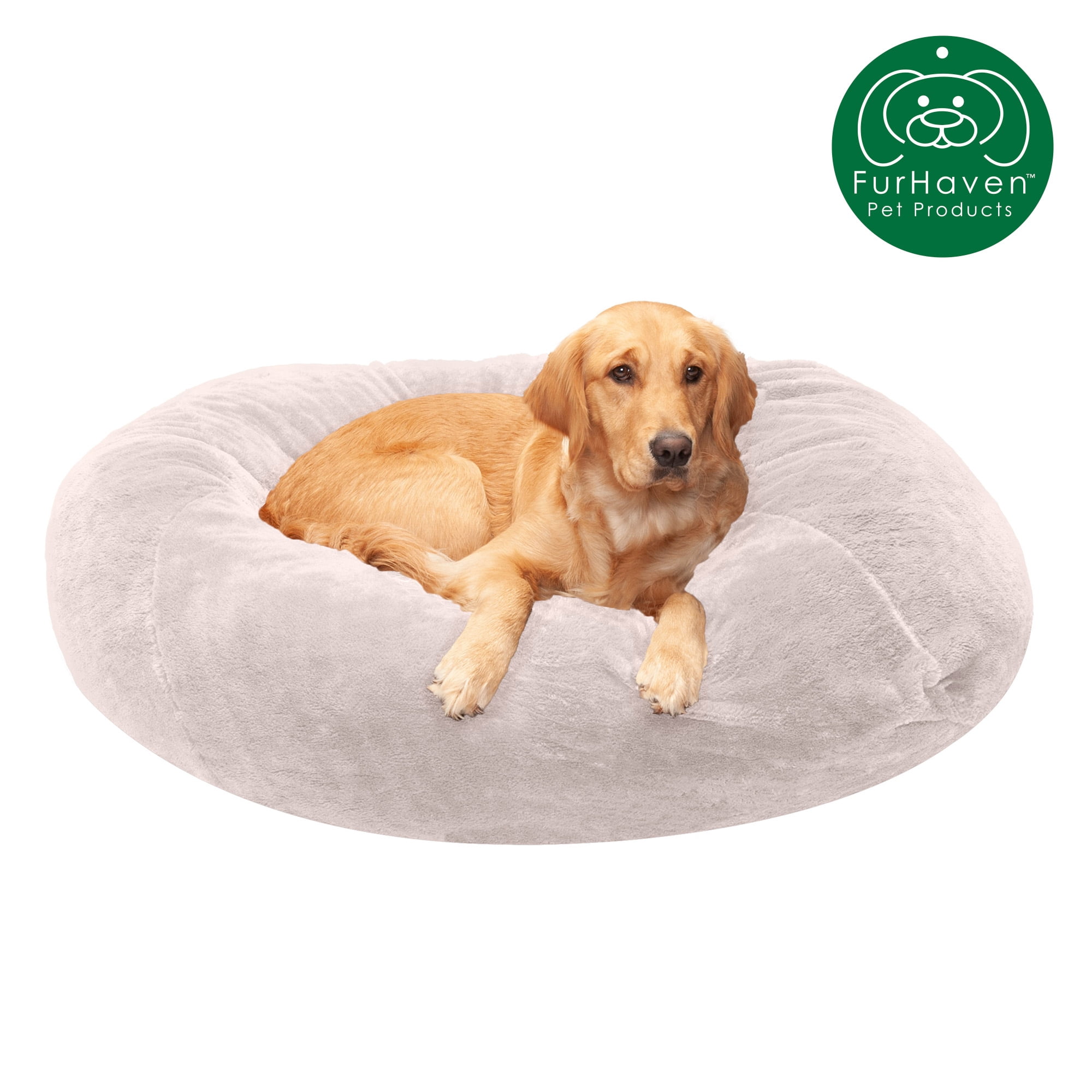 FurHaven Pet Products Round Plush Ball Dog Bed - Shell, Extra Large - 45"