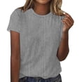 thumbnail image 1 of Blusas para las Mujeres Casual Impreso Cuello Redondo Suéter Manga Corta Blusa, Ligero Casual Top, 1 of 4