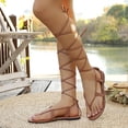 thumbnail image 6 of Uobin Women’s Flat Sandals – Comfortable Lace-Up Gladiator Sandals with Adjustable Ankle Wrap | Strappy Crisscross Open Toe Tie-Up Shoes for Summer, Beach & Travel, 6 of 9