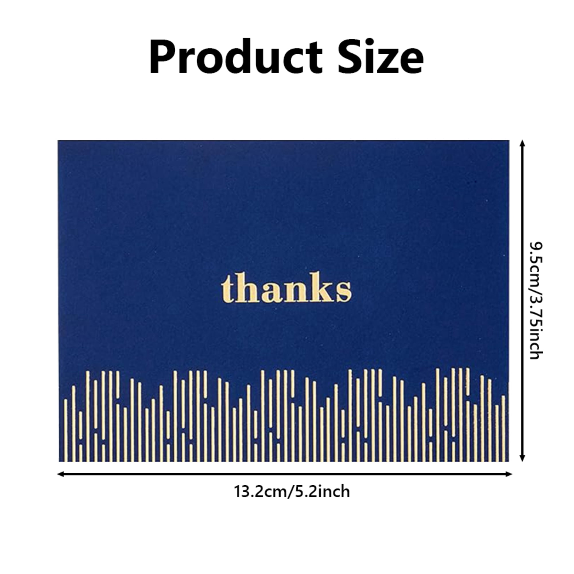 Thank You Cards Assortment, Gold and Navy, 120 Thank You Notes with Envelopes for Wedding, Bridal Shower, Business, Graduation
