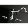 thumbnail image 2 of Kingston Brass KS1021AL Heritage Two-Handle Wall Mount Roman Tub Faucet, Polished Chrome, 2 of 5