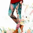 thumbnail image 2 of Women's Easter Colorful Rabbit Print Casual Sports Yoga Pants Fashion Leggings Sky Blue M, 2 of 5