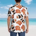 thumbnail image 3 of Lsque Sushi Roll pattern Hawaiian Shirt for Men, Unisex Summer Beach Casual Short Sleeve Button Down Shirts-Small, 3 of 9
