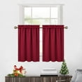 thumbnail image 7 of Haperlare 26"W x 36"L Farmhouse Kitchen Curtains Blackout Tier Curtains with Rod Pocket for Bathroom Cafe Dining Room, Burgundy, 2 Panels, 7 of 7