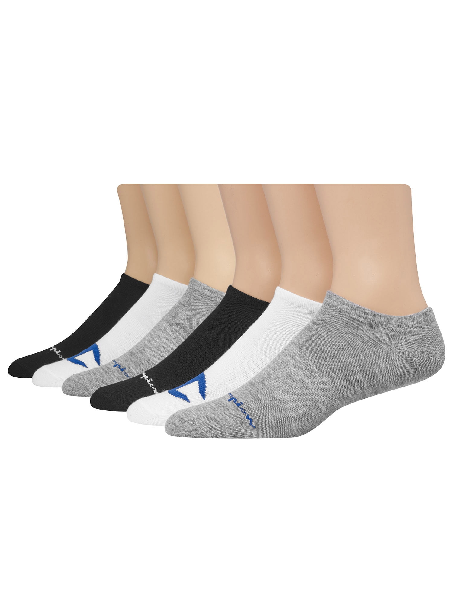 Men's Champion Performance no show ankle socks 6 pair Size 6-12 New 