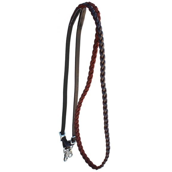 Horse Western Tack 7ft Contest Braided Soft Leather Barrel Rodeo Rein 6640