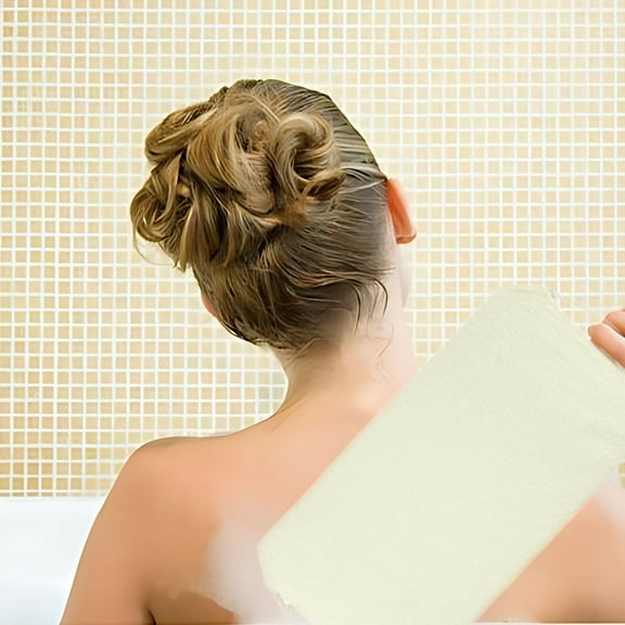 Stretchable Exfoliating Back Wash Towel with Handles, Neck and Back Shower Scrub Washcloth Strap, Bath Cleaning Cloth for Exfoliation and Skin Care