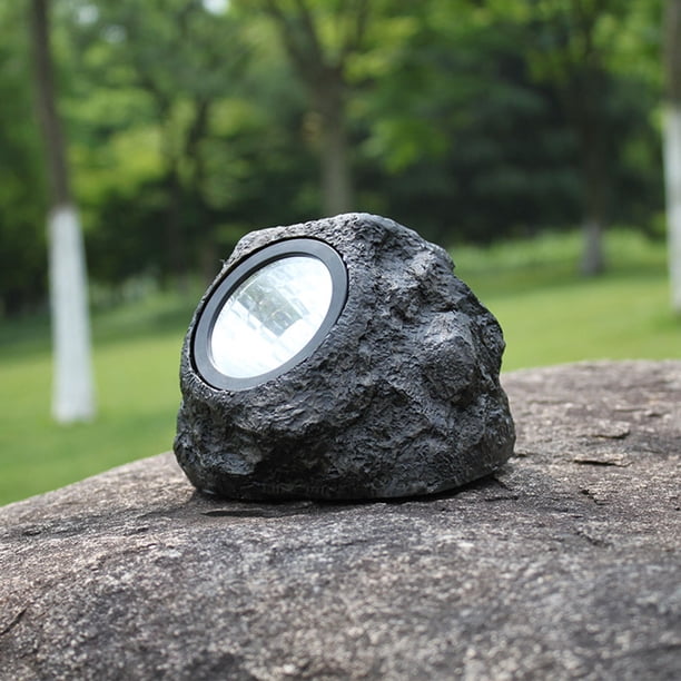 Lámpara de césped LED de energía solar a prueba de agua Lámpara de piedra de simulación para exteriores