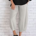 thumbnail image 2 of Sonducket Pantalones casuales de mujer de cintura elástica suelta de poliéster hechos de algodón y lino pantalones cómodos y transpirables Prendas para la parte inferior del cuerpo negro,1 5XL, 2 of 6