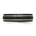 thumbnail image 3 of Chisel Titanium Polished Black IP-plated 6mm Grooved Band, 3 of 7