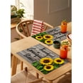 thumbnail image 4 of Farmhouse Sunflower Placemats Set of 2 Thankful Grateful Blessed Wood Grain Heat Insulation Washable Place Mats, Rustic Non-Slip Table Mats for Dining Table Party Kitchen Decor,13x19 Inch, 4 of 4