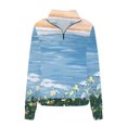 thumbnail image 5 of 2023 Chandail en Molleton de Mode pour Femmes 50 % de Rabais Liquidation Mode Automne Hiver Imprimé Floral Décontracté Sports Col Rond Survêtements Manches Longues Col à Revers Chandails à Capuchon à Fermeture Éclair, 5 of 5