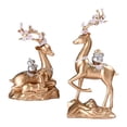 thumbnail image 2 of Figuras de estatuas de elk de 2 piezas Familia Fengshui Ornamentos Ornamentos Artewards año Nuevo Tablero de bodas Esculturas de ciervos de Dorado, 2 of 8