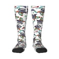 thumbnail image 2 of Picia Women Crew Soft Moisture-wicking Socks Dinosaur on Excavator2 Pattern Design Cotton Socks, One Size fit All, 2 of 9