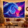 thumbnail image 3 of Ocean Waves Mythical with Dragon Massive Swirling Wave, Mystical Fantasy for Space Lovers, Galaxy Room Decor, Housewarming Gift, Tapestry Wall Hanging for Bedroom and Dorm, 3 of 7