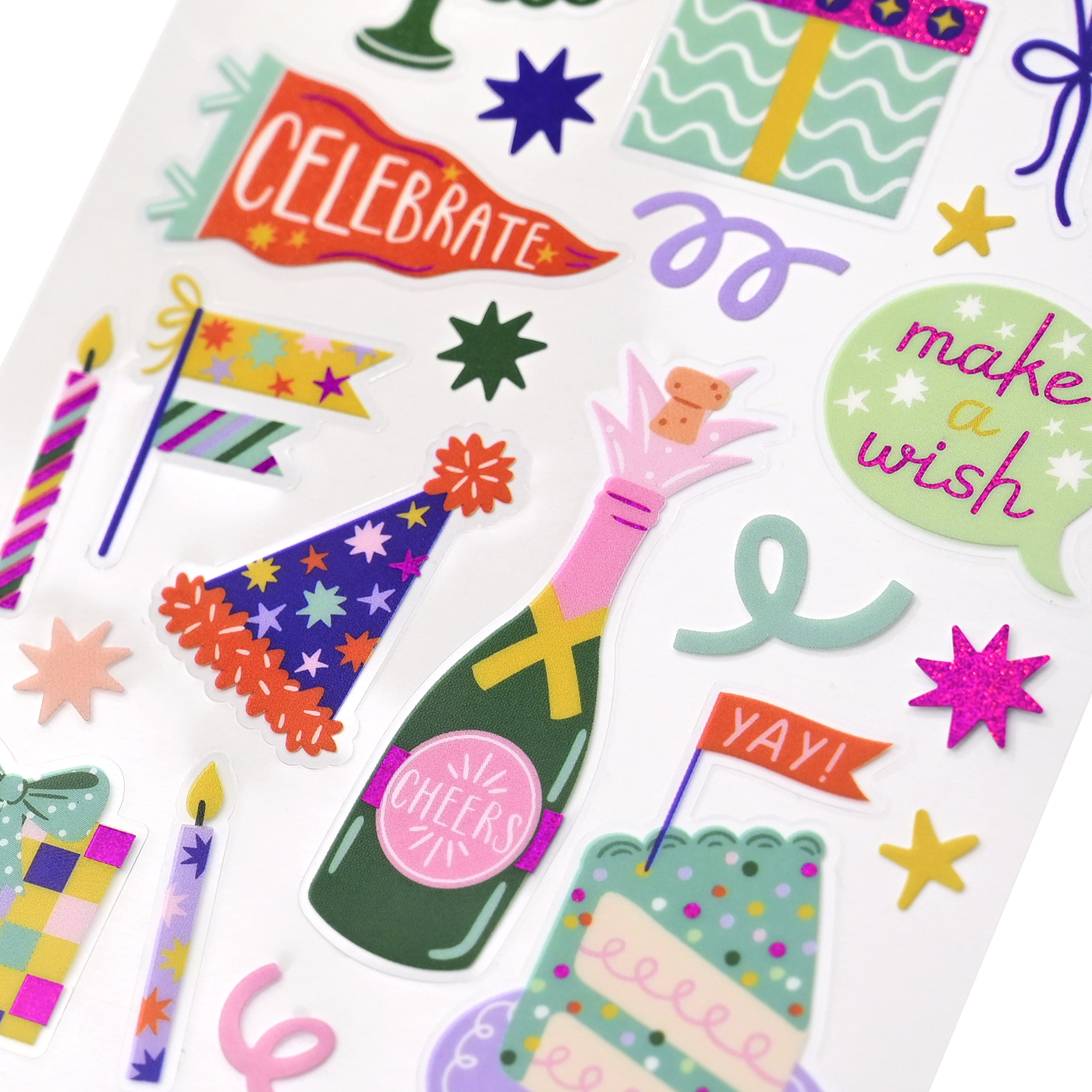 Hello Hobby Multicolor Happy Birthday Designer Stickers, 27 Count