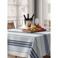 thumbnail image 6 of Blue Beige Table Cloth, Modern Abstract Gradient Vertical Stripes Waterproof Tablecloth for Rectangle Tables, Reusable Washable Fabric Table Cover for Restaurant Kitchen Dining Tables 60"x102", 6 of 6