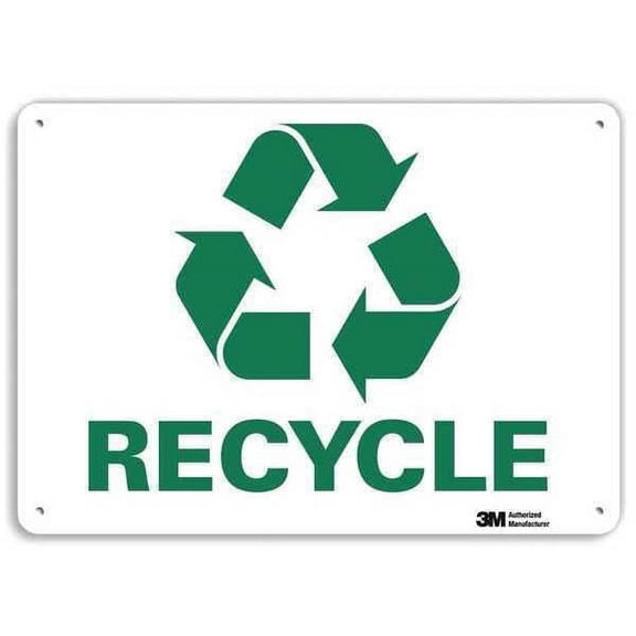 RECYCLE, 14 in W x 10 in H, Horizontal Rectangle, Aluminum, U1-1028-NA_14x10