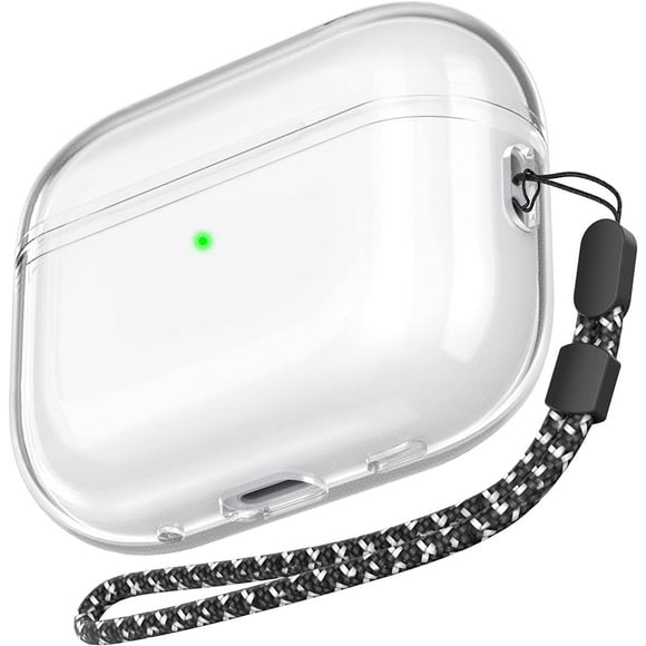 AmPm Clear Airpods Pro 2 Case Soft TPU Protective Covers Come with Hand Strap Compatible with Apple AirPods Pro 2 2022 (Clear)