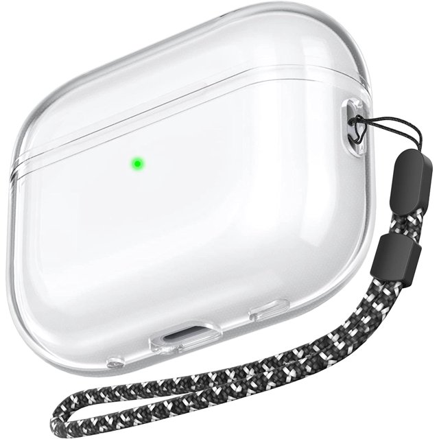 AmPm Clear Airpods Pro 2 Case Soft TPU Protective Covers Come with Hand Strap Compatible with Apple AirPods Pro 2 2022 (Clear)