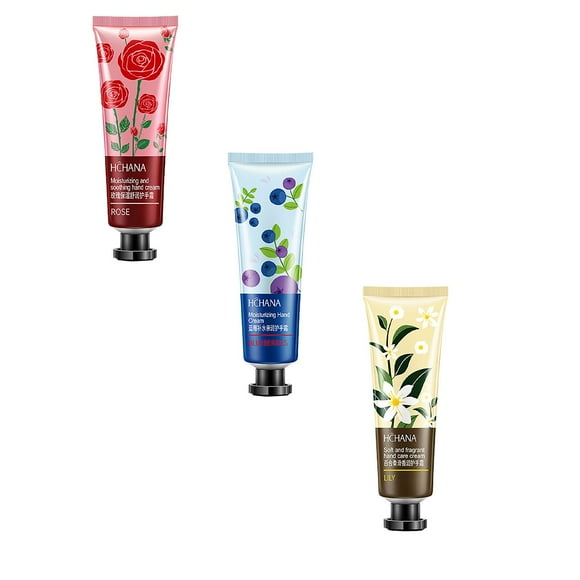 jhiwgzj 3 Pack Natural Botanical Fragrance Hand Cream Travel Gift Set for Chapped and Work Hands,Moisturizing Mini Hand Lotion Travel Size for Men and Women,with Natural Shea Butter and Aloe Vera